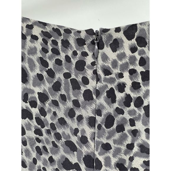 Ann Taylor Dress Silk Women Size 4 Gray Sleeveless Leopard Animal Print Cheetah - Picture 9 of 16